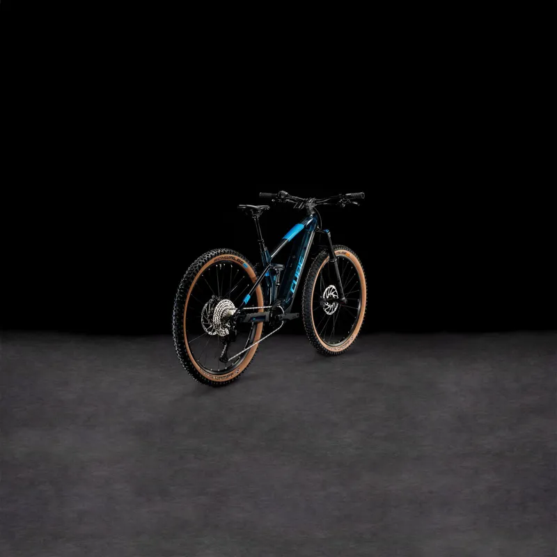 Cube Stereo Hybrid 140 HPC SLX 750 Electric Mountain Bike in Liquid Blue-1